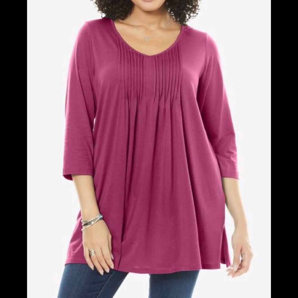 Berry three Q sleeves Flowing top - Picture 1 of 2